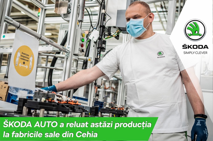 Skoda Auto reia astazi productia la fabricile din Cehia