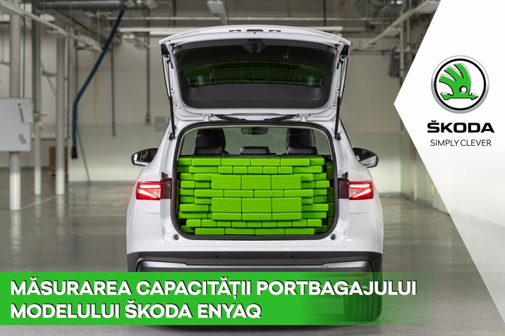 Masurarea capacitatii portbagajului modelului Skoda Enyaq